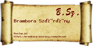 Brambora Szörény névjegykártya
